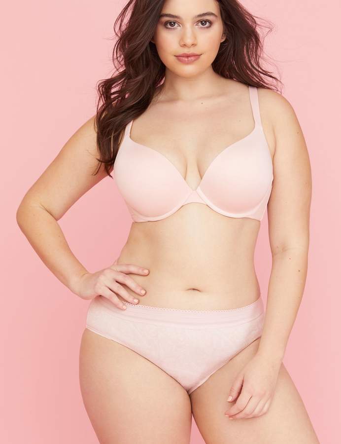 No-Show Hipster Panty with Sheer Stripe Trim