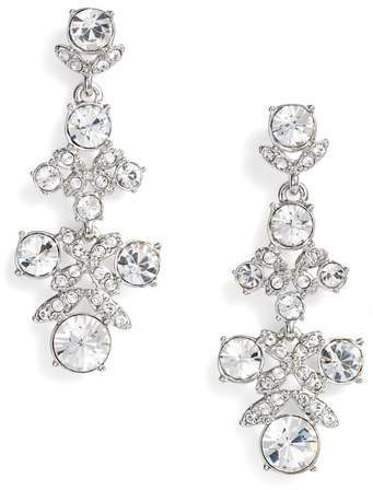 Linear Crystal Drop Earrings