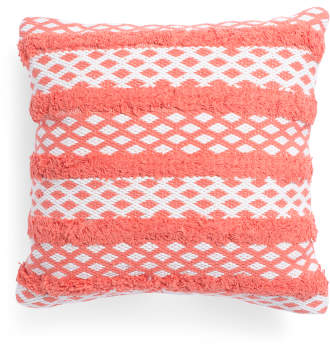 Made In India 18x18 Textured Stripe Pillow