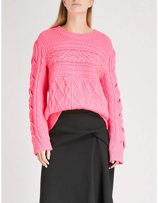 Tolman Aran-knit wool and cashmere-blend jumper