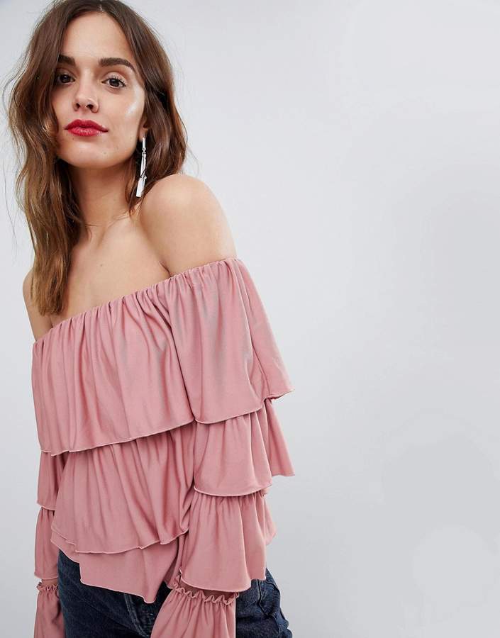 DESIGN off shoulder ruffle top