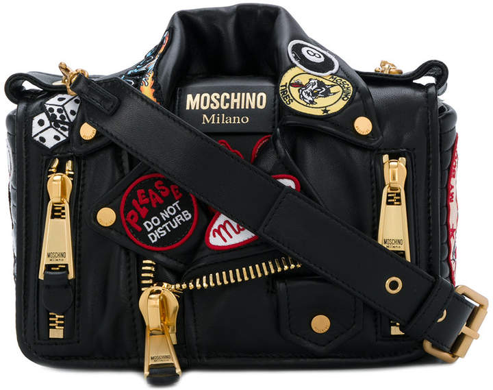 Schultertasche im Bikerjacke-Design