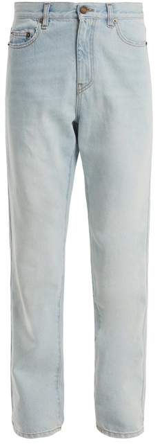 Low-slung tapered-leg jeans