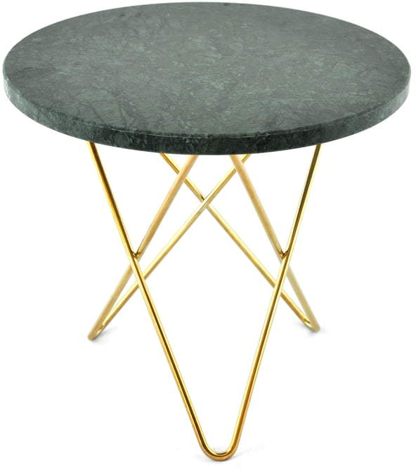 Ox Denmarq - Mini O Beistelltisch Ø 40 cm, messing / Marmor Grün