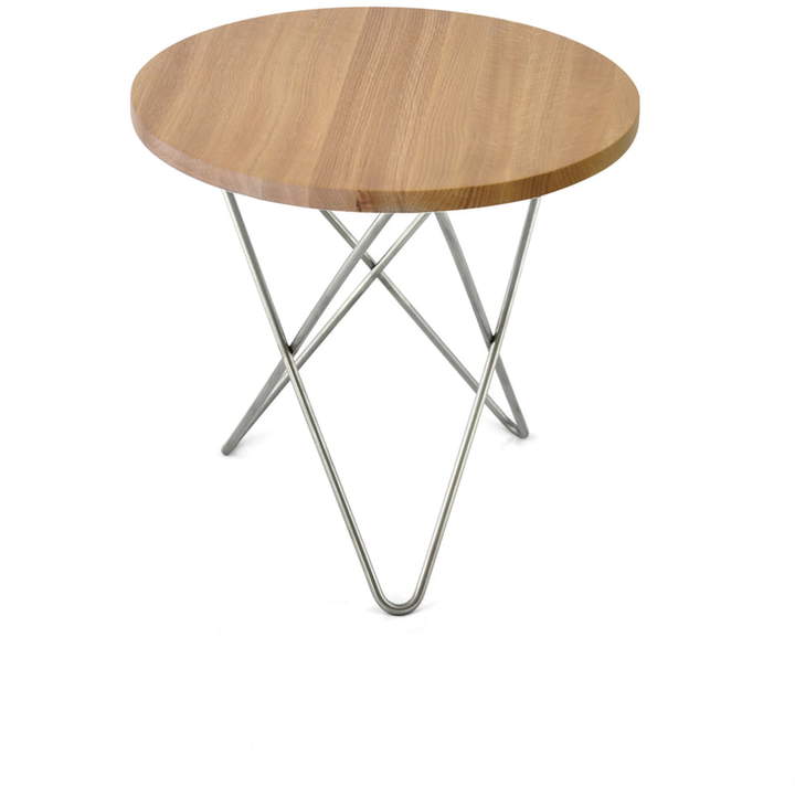 Ox Denmarq - Mini O Beistelltisch Ø 40 cm, edelstahl / eiche