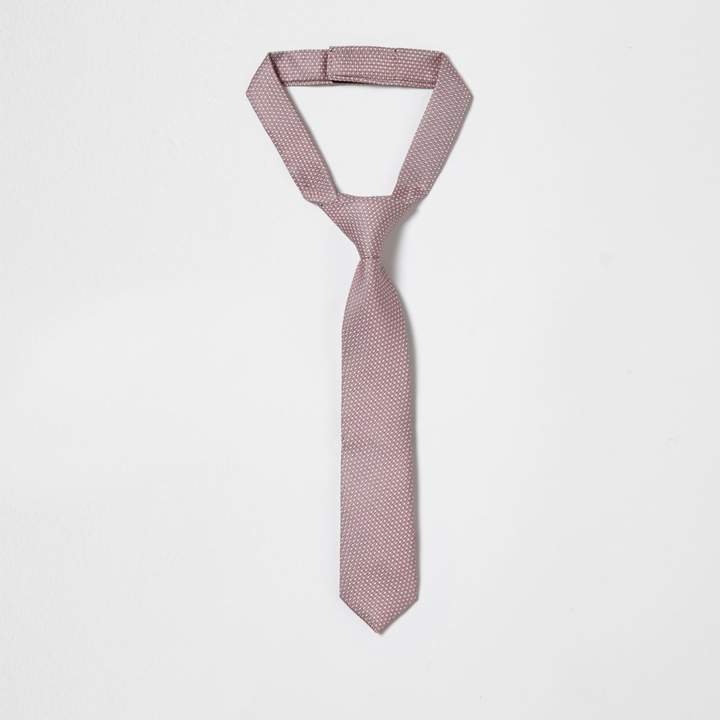 Mini boys Pink jacquard tie