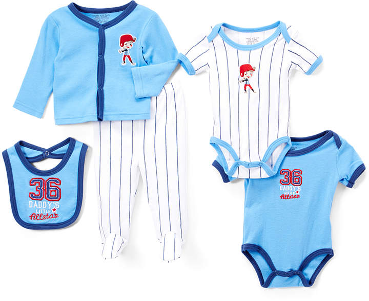Blue Baseball Cardigan Set - Newborn & Infant