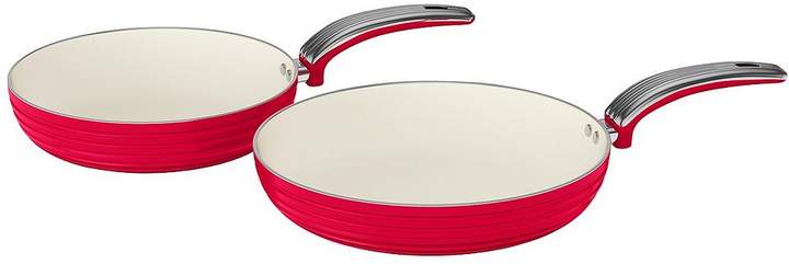 Retro Set Of 2 Frying Pans – Red