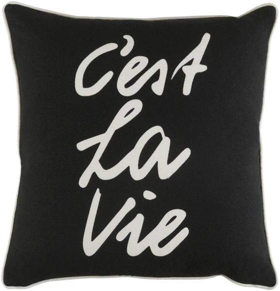 C'est La Vie Toss Pillow IVORY/BLACK