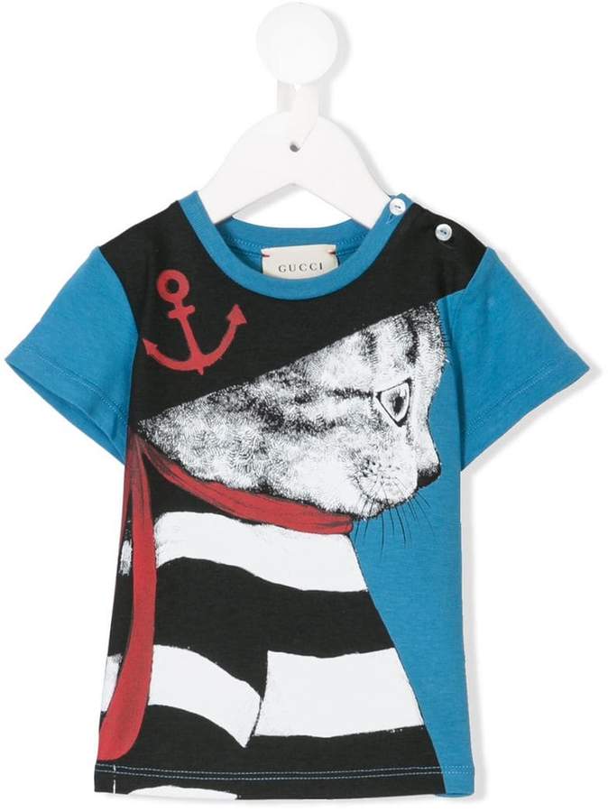 Gucci Kids T-Shirt mit Sailor Katze-Print