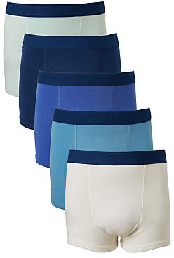 Boys' Tonal Blue Trunks, Pack of 5, Blue