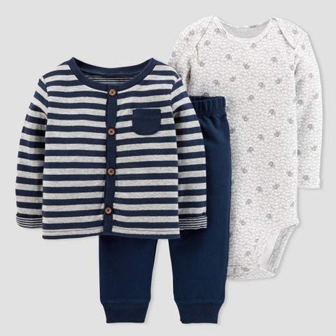 Just One You made by carter Baby Boys' 3pc Stripe Cardigan Set - Just One You Made by Carter's® Navy