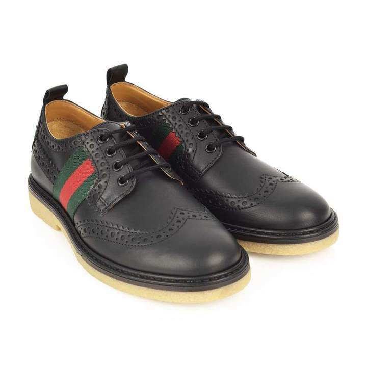 GUCCIBlack Leather Brogue Lace Up Shoes