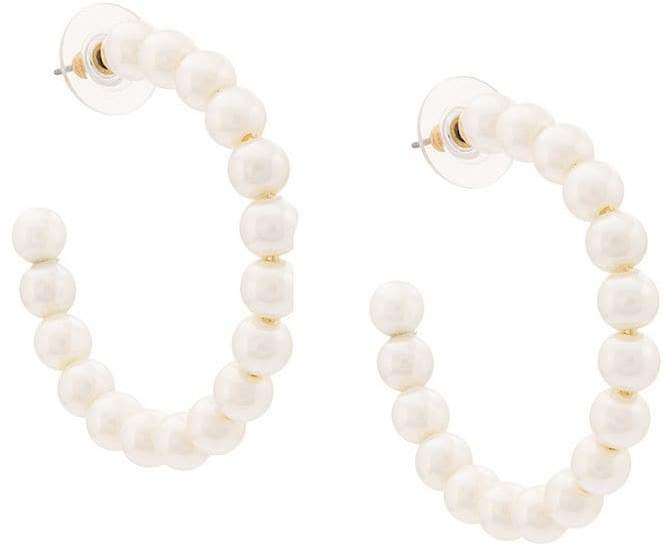 faux pearl hoop earrings