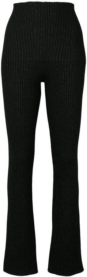 ribbed flared trousers