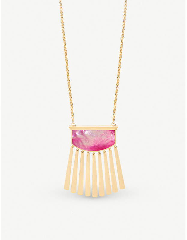 Ellen 14ct gold-plated and magenta Mother of Pearl necklace