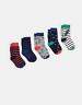Boys Soxbox Five Pack Breathable Socks in Bamboo Mix in Sporty Style