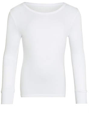 Boy Thermal Long Sleeve Top, White