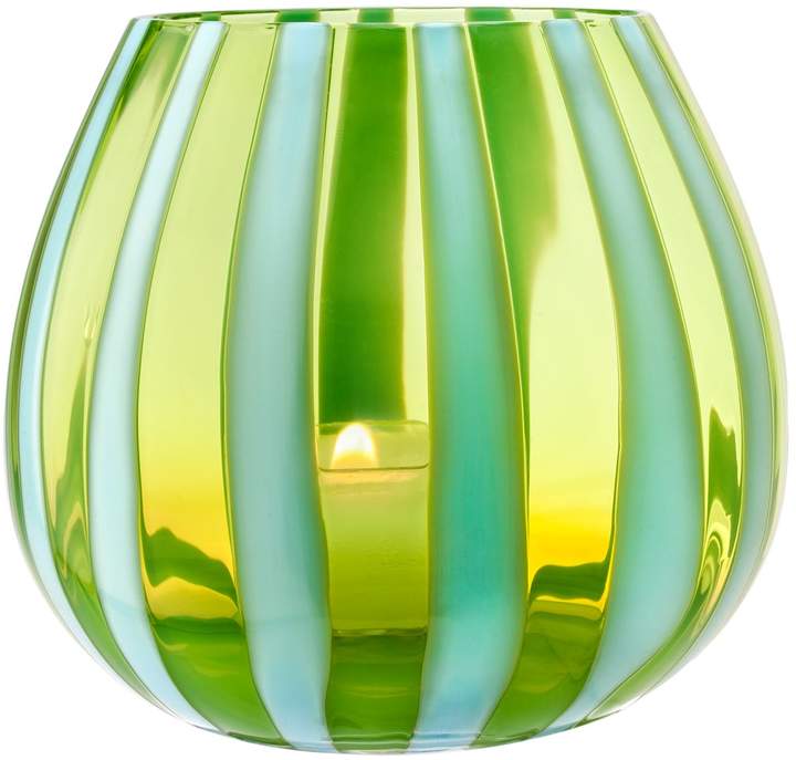 The Merchant Of Venice Murano Glass Lantern Candle, Green