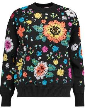 Victoria Victoria Beckham Bonanza Raffia-Embellished Knitted Sweater