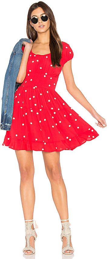  Chiquita Tiered Mini Dress in Red