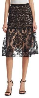 NO. 21 Contrast Lace Midi Skirt