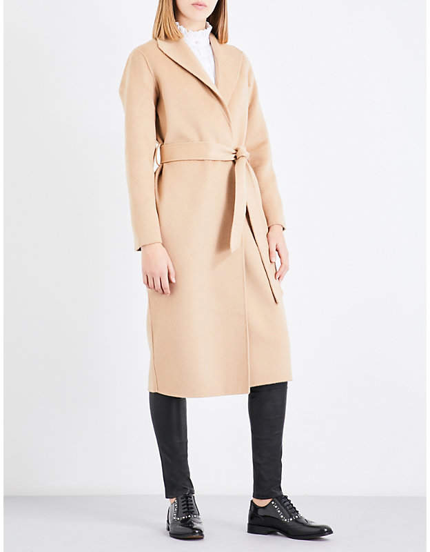 Shawl-lapel wool coat