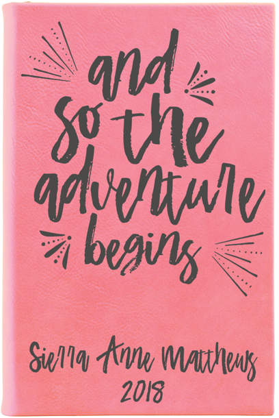 Pink & Black 'And so the Adventure Begins' Personalized Journal