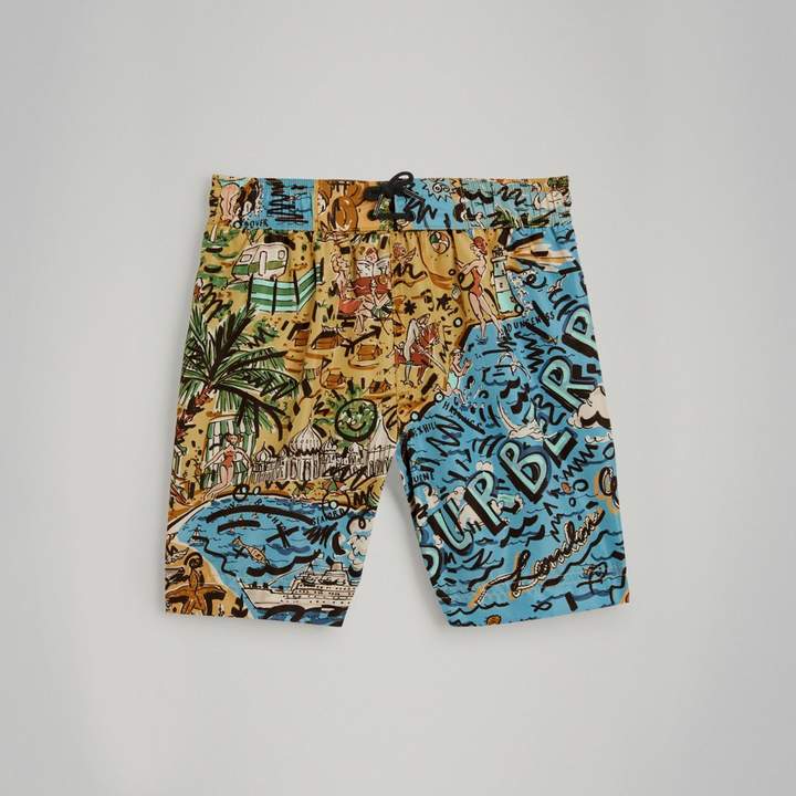 Seaside Print Swim Shorts