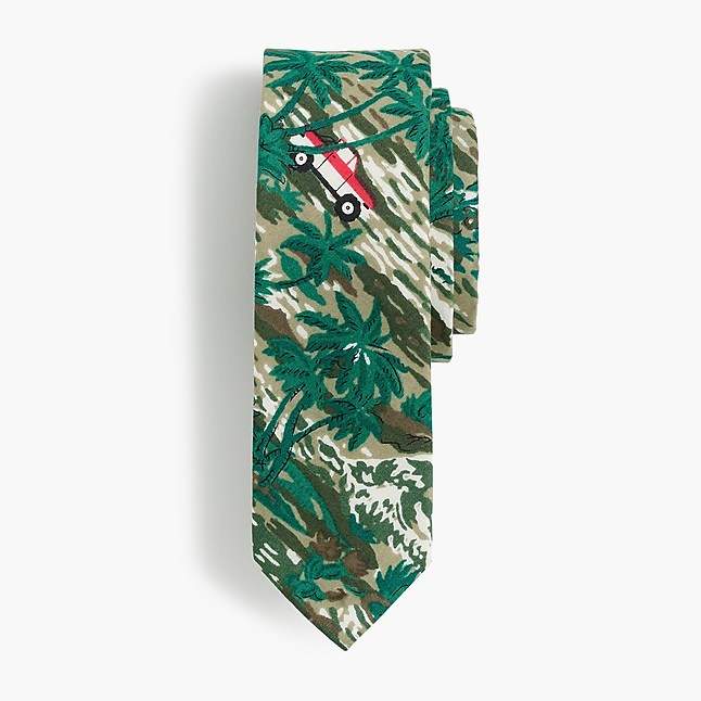 Boys' cotton tie in oasis print