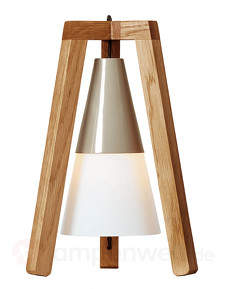 Dreifüßige Holztischleuchte Lucas