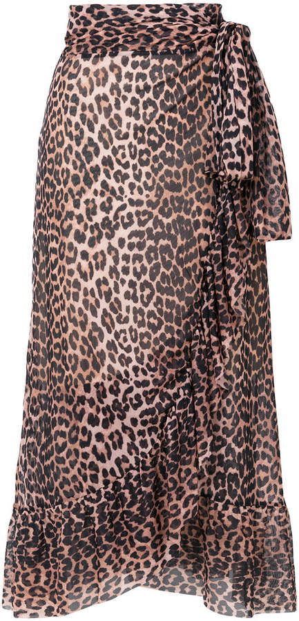 leopard wrap skirt