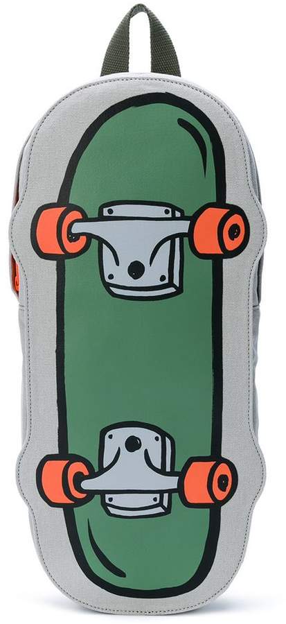skateboard print backpack