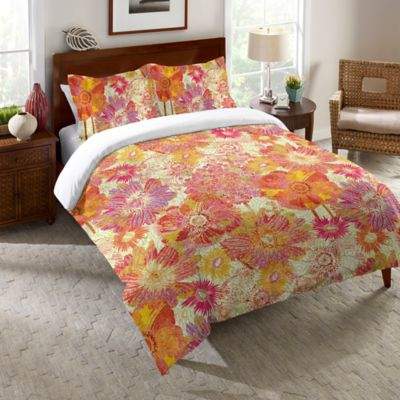 Laural Home® Full Bloom Twin Comforter in Orange
