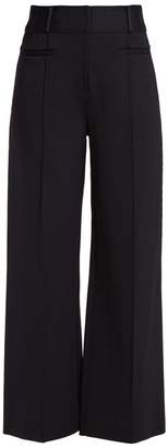 Diane von Furstenberg Wide Leg Pintucked Culottes - Womens - Dark Blue