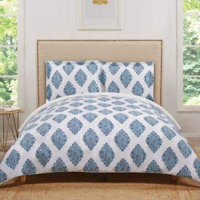 Truly Soft Annika Reversible Twin XL Duvet Cover Set in Navy