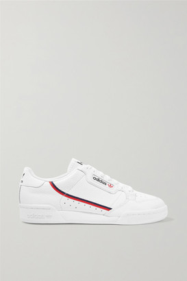 adidas Continental 80 Grosgrain-trimmed Textured-leather Sneakers - White adidas Continental 80 Grosgrain-trimmed Textured-leather Sneakers - White