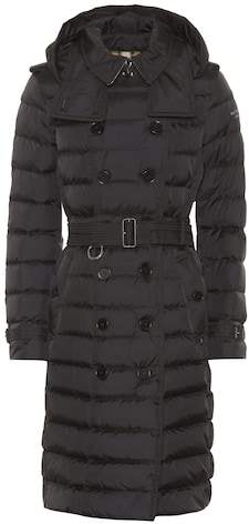 Double-breasted down puffer coat