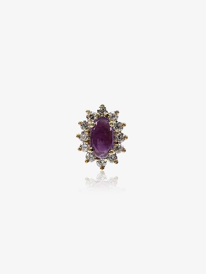 Rosa De La Cruz Amethyst and Diamond Single Stud Earring