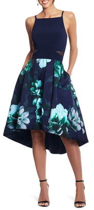 Xscape Evenings Floral High/Low Cocktail Dress Xscape Evenings Floral High/Low Cocktail Dress
