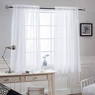 Nicetown Linen Like Patio Door Curtains Extra Wide Grommet Top