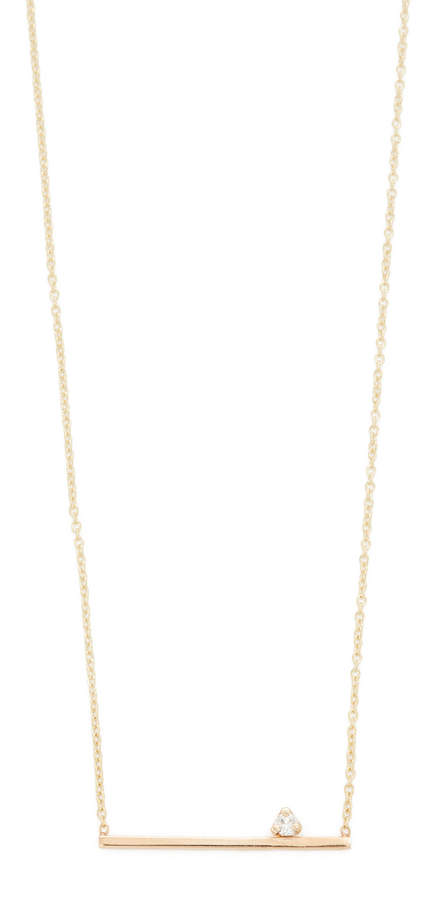 Zoe Chicco 14k Gold Thin Bar Diamond Necklace