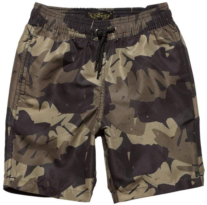 Camouflage Print Nylon Swim Shorts