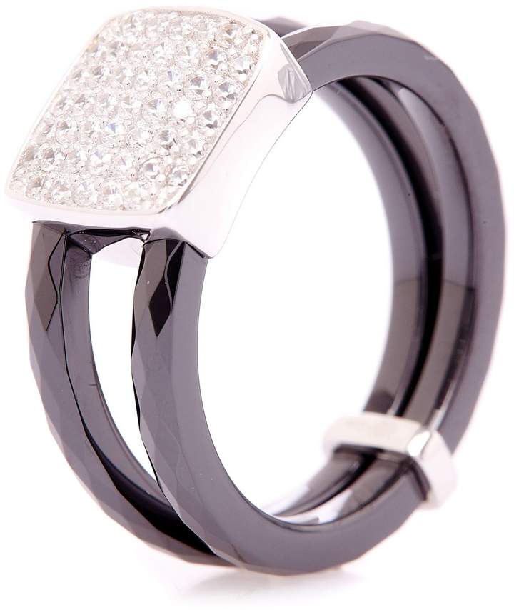 Unlimited Ceramic Carré Royal Noir - Ring aus Silber - schwarz
