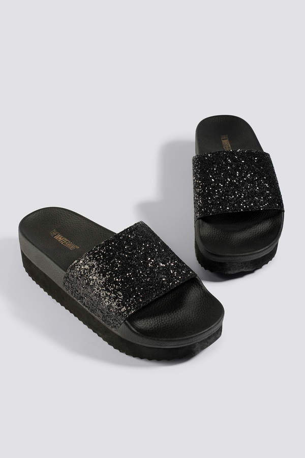 The White Brand High Glitter Slippers