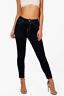 Petite Luci Contrast Stitch High Waisted Skinny Jeans in Dark Blue größe