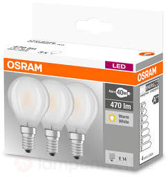 LED-Lampe E14 4W, warmweiß, 470 Lumen, 3er-Set