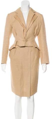 Structured Pleated Skirt Suit