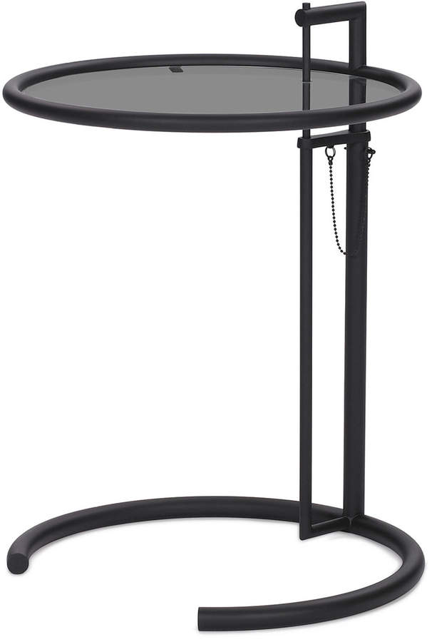 ClassiCon - Adjustable Table E1027, schwarz / Parsolglas Grau
