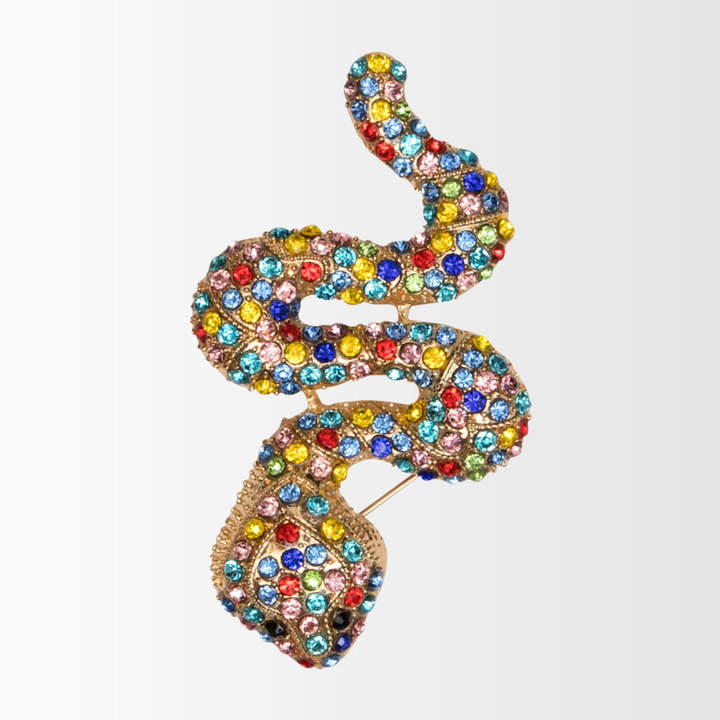 Schlangenbrosche mit Strasssteinen